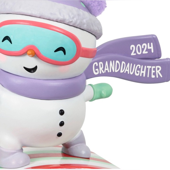 BNIB 2024 GRANDDAUGHTER SNOW GIRL SNOWBOARDING ORNAMENT - Picture 5 of 9